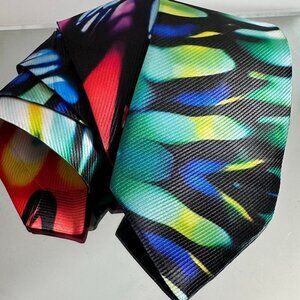 Tie Dye Rainbow Fractal Tie Mans Mens Neckwear 3" Gift NWT Novelty Tied Dyed